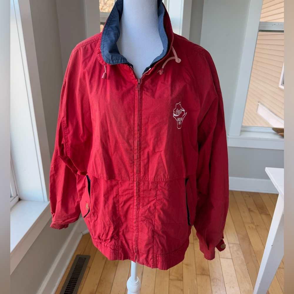 Vintage Norman Todd Coca Cola Red Blue Windbreaker Jacket 80’s 90’s Size Medium